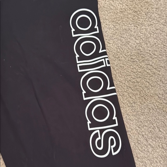 Adidas Black Leggings Slim Fit Athletic Wear - Picture 5 of 6